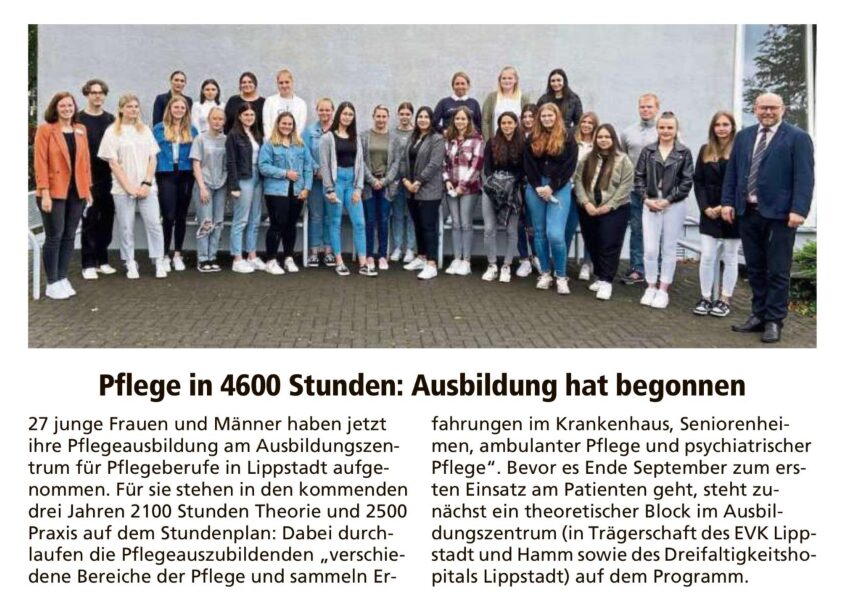 Pflege in 4600 Stunden: Ausbildung hat begonnen
